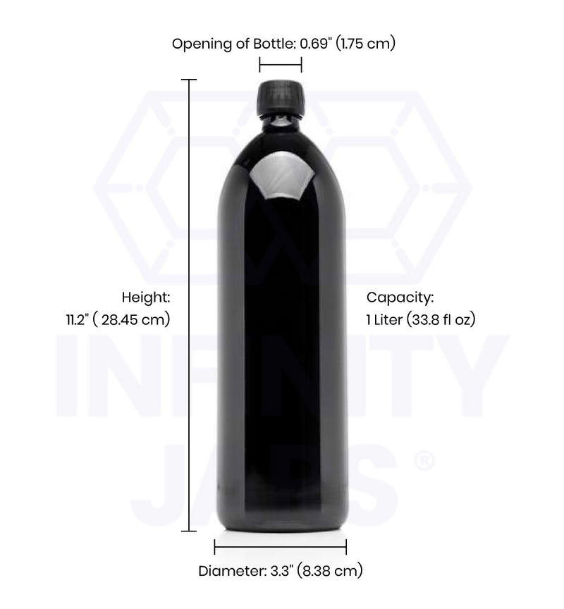 1 Liter Round Glass Bottle