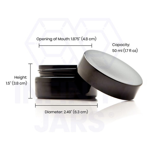 50 ml Glass Cosmetic Style Wide Mouth Jar