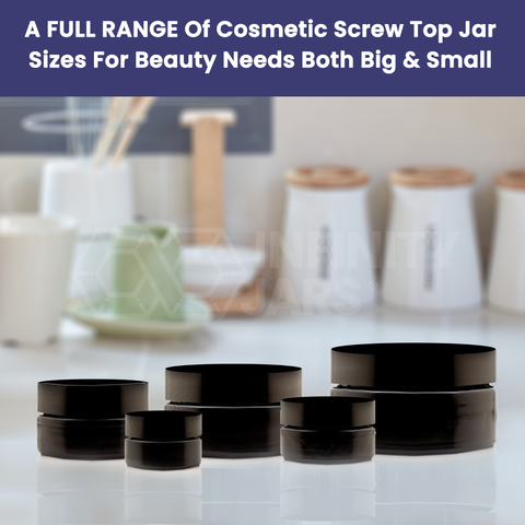 Cosmetic Screw Top Glass Jar Variety Pack