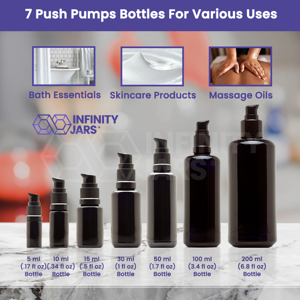 Push Pump Glass Bottle Variety Pack - Infinity Jars
