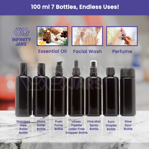 100 ml Seven Glass Bottle Cosmetic Collection