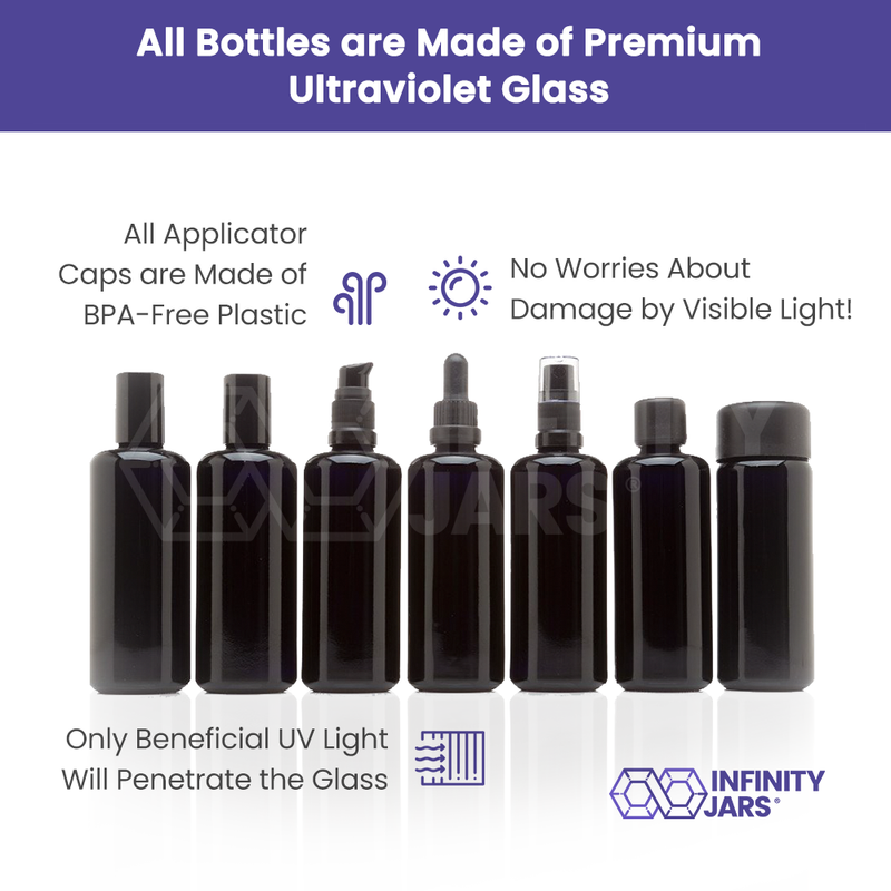 Infinity Jars Black Ultraviolet Glass 7-Bottle Gift Pack