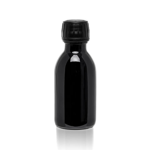 Glass bottle with rubber cap