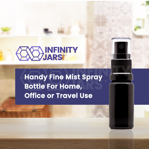 Infinity Jars 5 ml (.17 fl oz) Black Ultraviolet Glass Fine Mist Spray Bottle 10-Pack