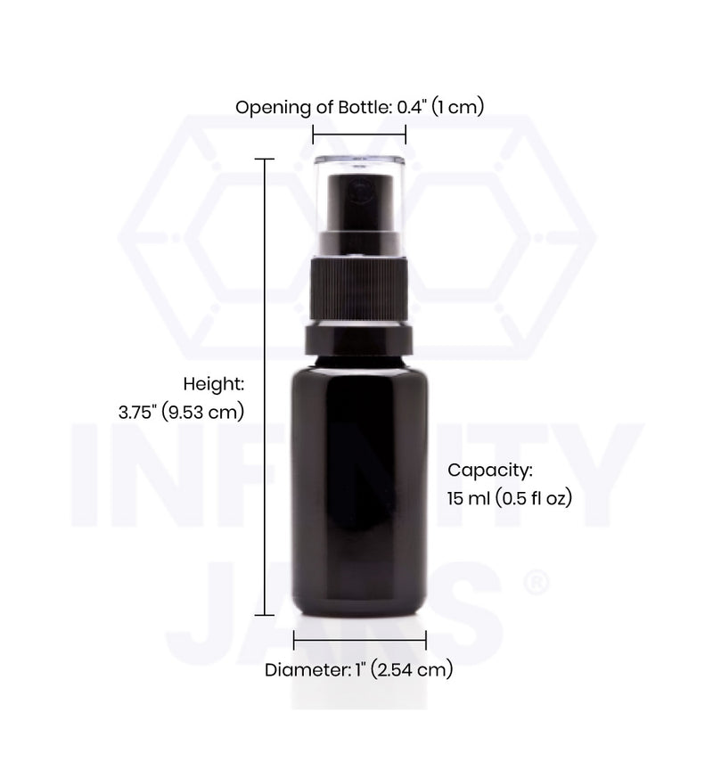15ml 0.5oz Glass Spray Perfume Bottles Black Line Cap