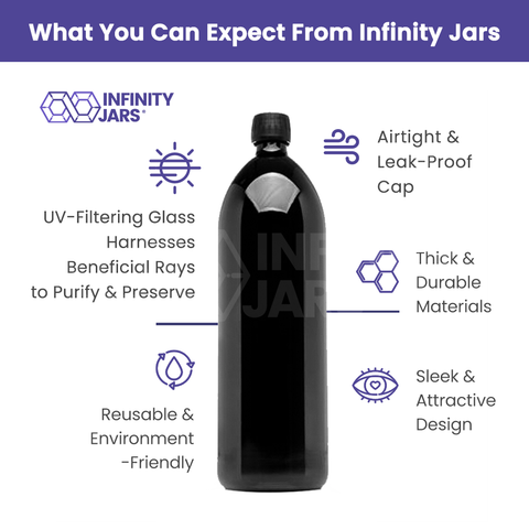 1 Liter Round Glass Bottle – Infinity Jars
