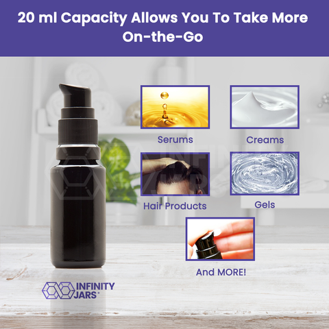20 ml Push Pump Bottle Infinity Jars