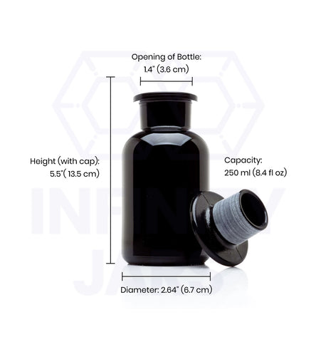 Infinity Jars 200 ml (6.7 fl oz) Black Ultraviolet Glass Fine Mist Spray Bottle 10-Pack
