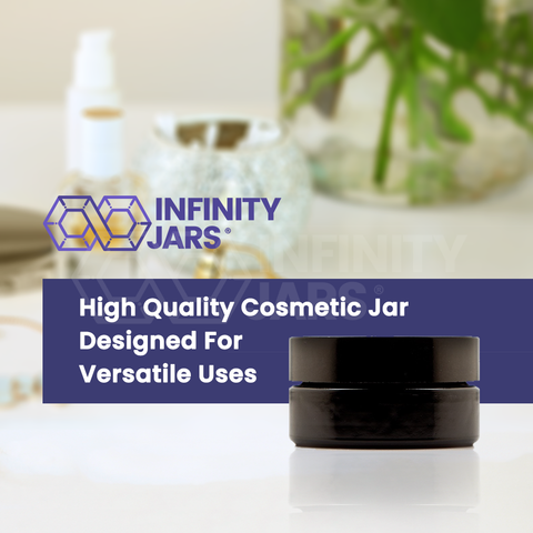 Infinity Jars 50 ml (1.7 fl oz) Tall Black Ultraviolet Glass Screwtop Jar 3-Pack