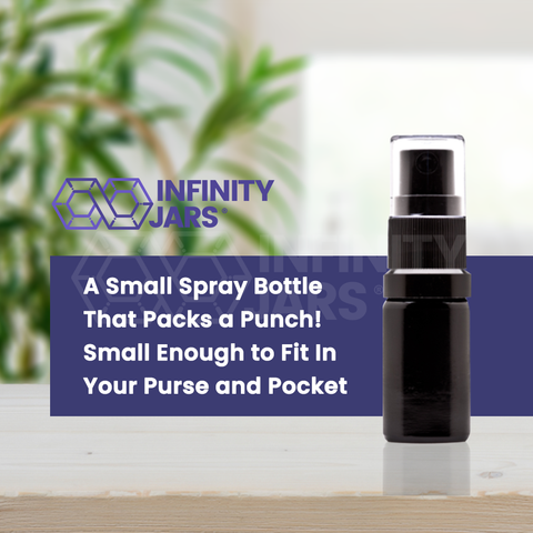 Infinity Jars 5 ml (.17 fl oz) Black Ultraviolet Glass Fine Mist Spray Bottle 10-Pack