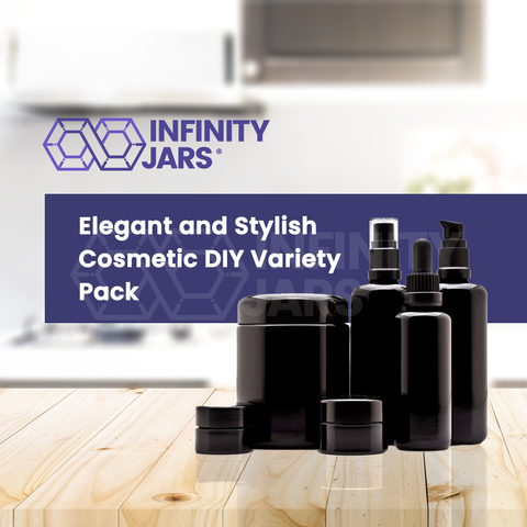 Cosmetic DIY Variety Pack: 5 ml, 15 ml and 250 ml Screw Top Jars, 100 ml Pump, 100 Fine Mist Spray, 50 ml Dropper Bottle