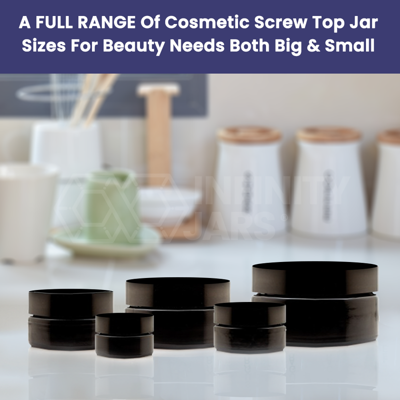 Cosmetic Screw Top Glass Jar Variety Pack