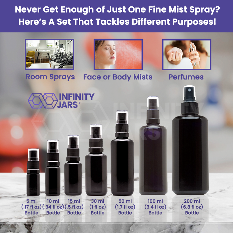 Fine Mist Spray Glass Bottle Variety Pack