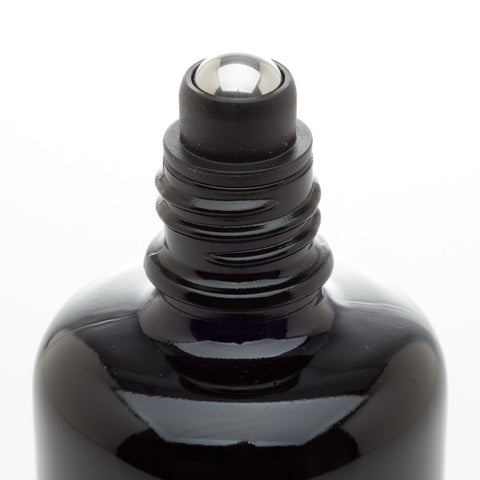 Infinity Jars 5 ml 17 fl oz Black Ultraviolet Glass Bottle W Steel Ball Roll on Tip 3-Pack