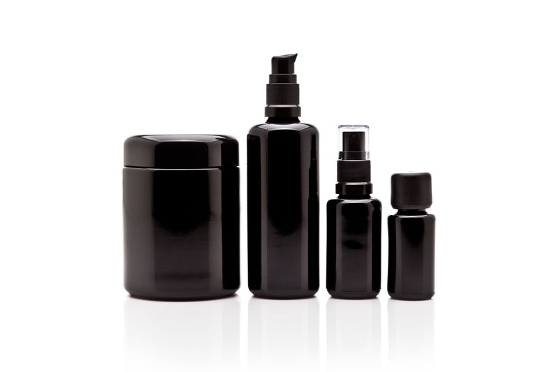 Economy Cosmetic DIY Variety Pack: 250 ml Screw Top Jar, 100 ml Push Pump Bottle, 30 ml Fine Mist Bottle and 15 ml Euro Dropper
