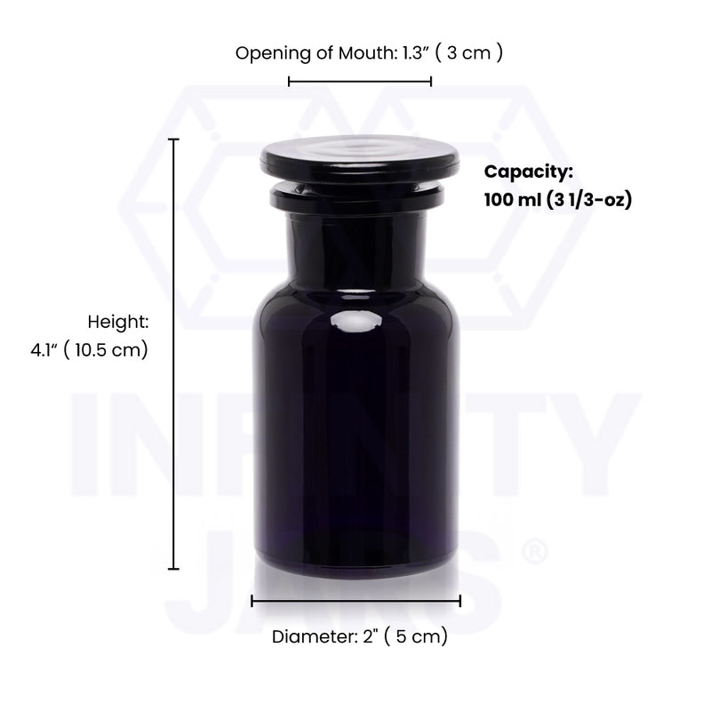 100 ml Glass-on-Glass Apothecary Jar