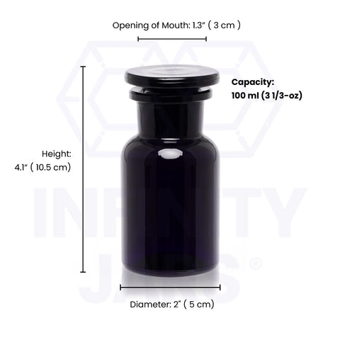 100 ml Glass-on-Glass Apothecary Jar