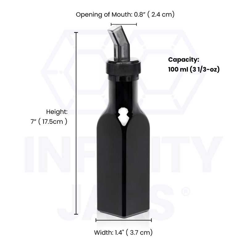 100 ml Square Glass Bottle with Oil Spout