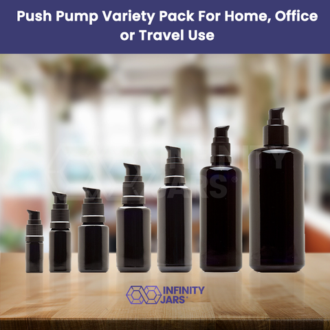 Push Pump Glass Bottle Variety Pack