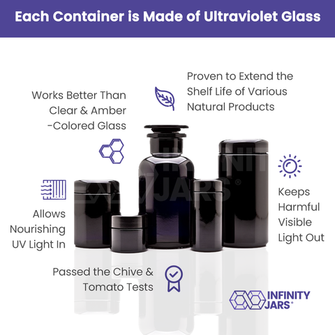 Infinity Jars Airtight Glass 5 Jar Set Variety: 500ml Apoth, 50Ml-500Ml Screw Top